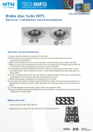Brake disc hubs (KF): Removal / installation recommandations