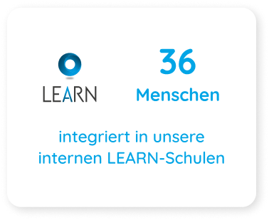 60 personnes intégrées dans nos écoles internes de formation LEARN