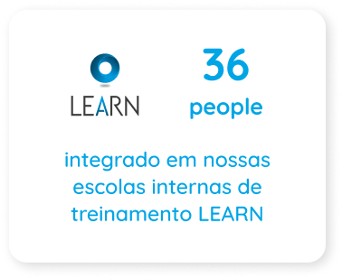 60 personnes intégrées dans nos écoles internes de formation LEARN