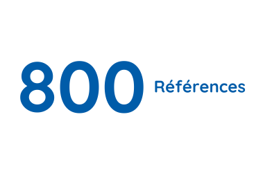 800 références